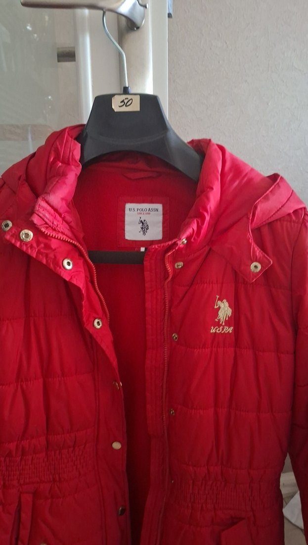 Kırmızı Düğmeli Midi kız çocuk  Mont - Görsel 2