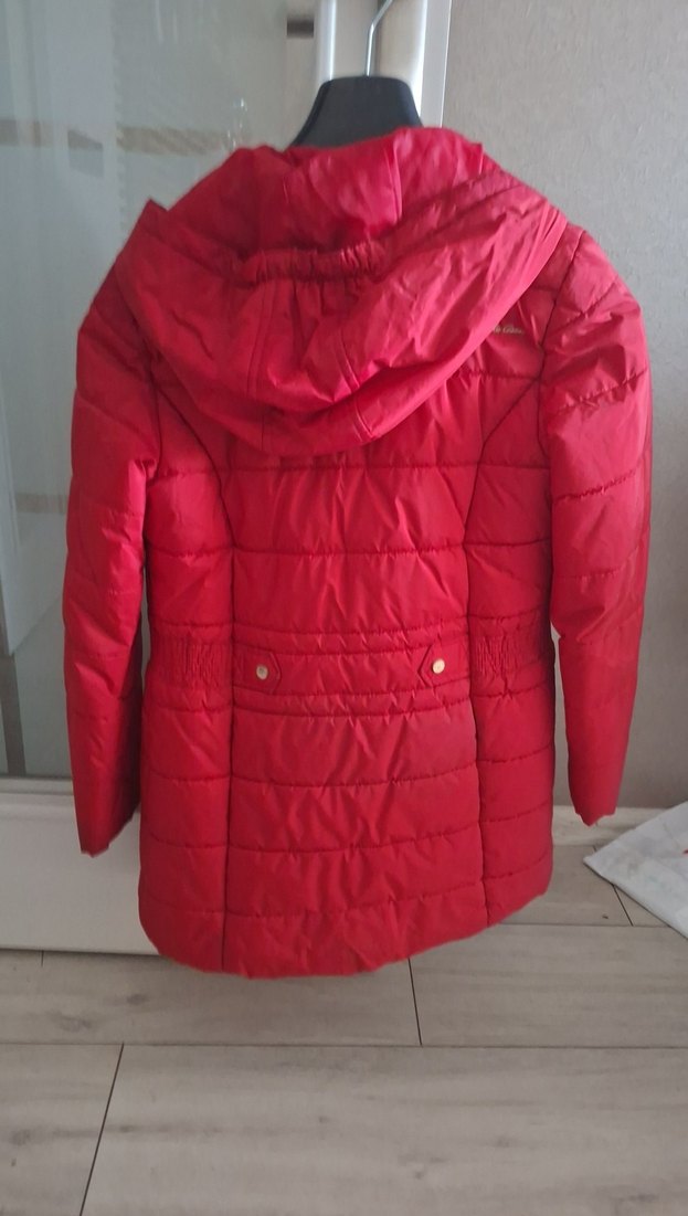 Kırmızı Düğmeli Midi kız çocuk  Mont - Görsel 5