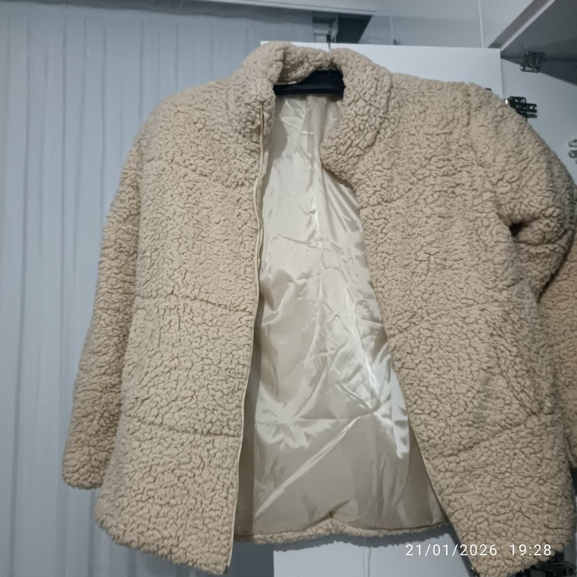 Kadın Bej Sıcak Tutucu Polar Mont - Görsel 3