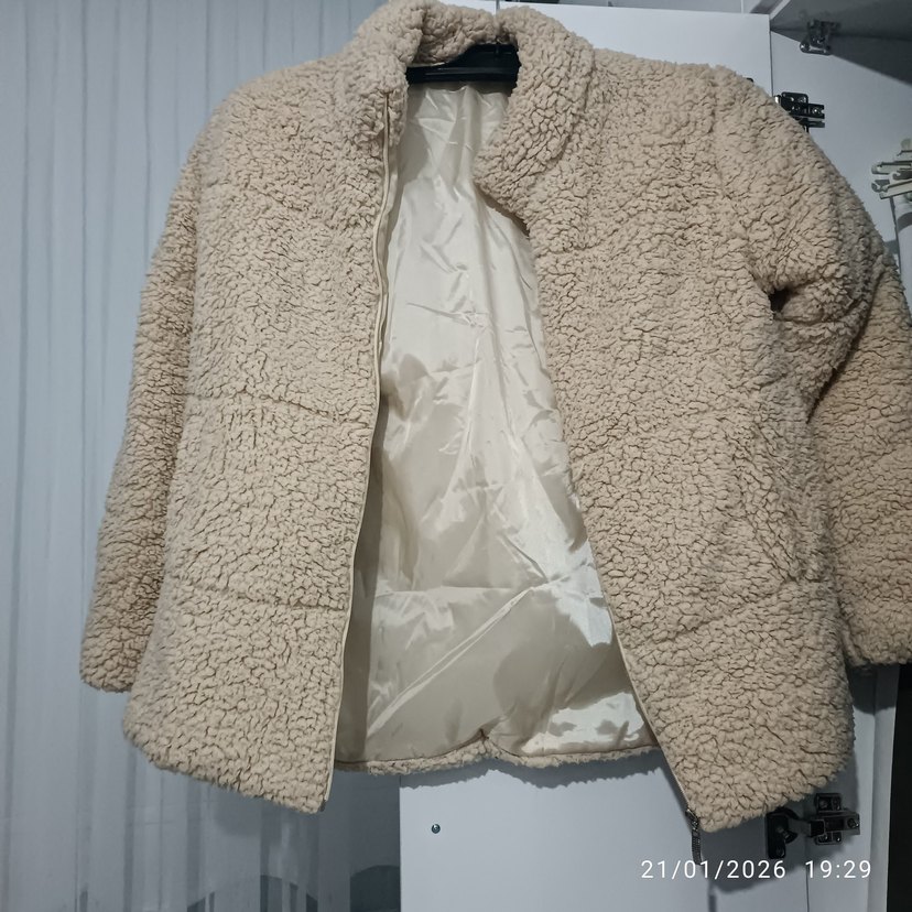 Kadın Bej Sıcak Tutucu Polar Mont - Görsel 2