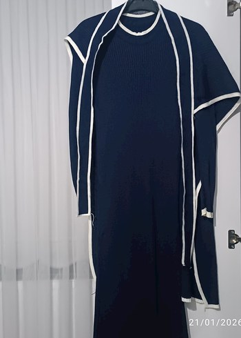 belden bağlamalı triko elbise - Görsel 3