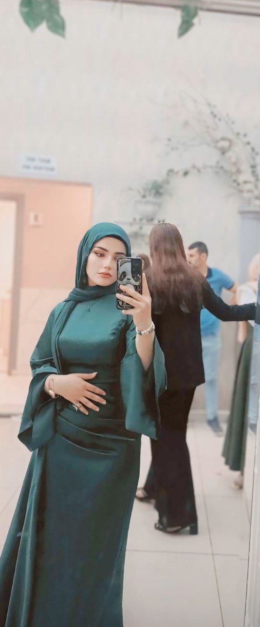 Yeşil Uzun Drapeli Kadın Elbise - Görsel 3