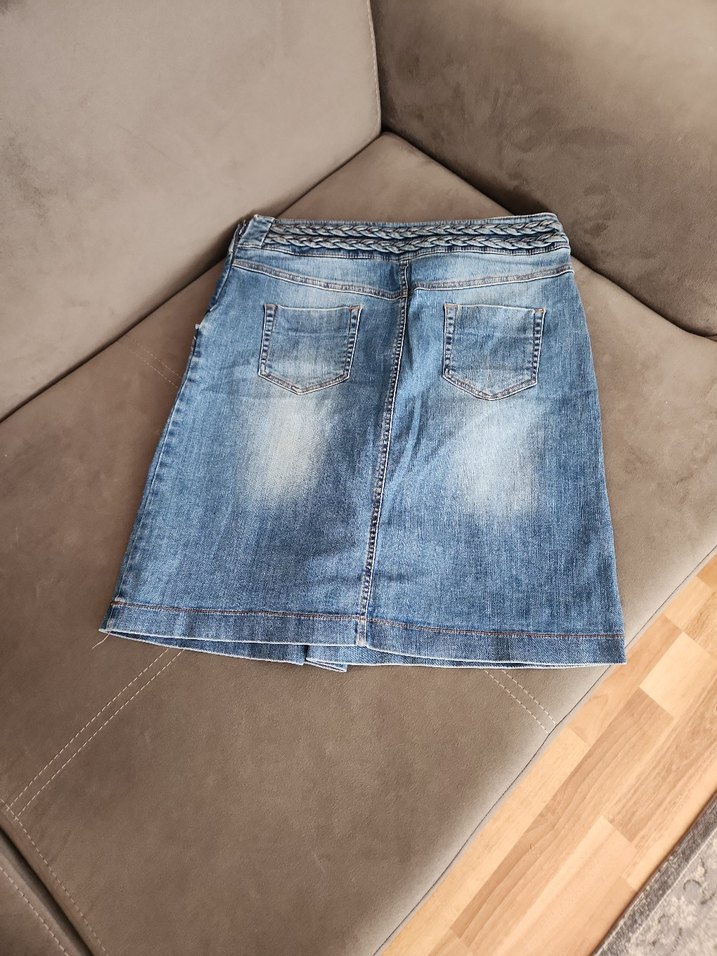 Kadın Mavi Bel Detaylı Kot Şort - Görsel 2