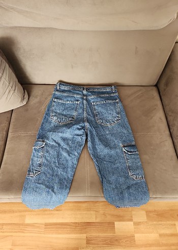 Erkek Gri Bol Kesim Kot Pantolon - Görsel 2