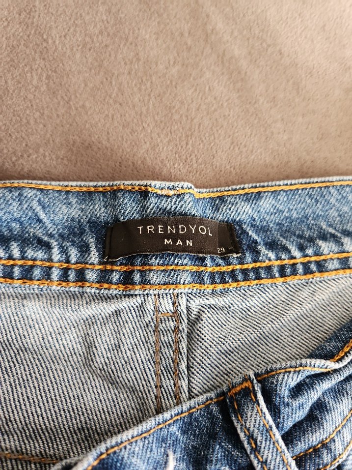 Erkek Gri Bol Kesim Kot Pantolon - Görsel 5