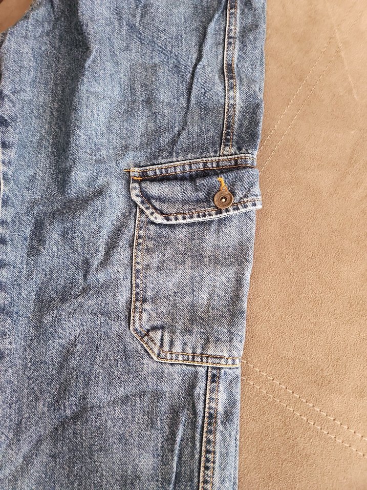 Erkek Gri Bol Kesim Kot Pantolon - Görsel 4