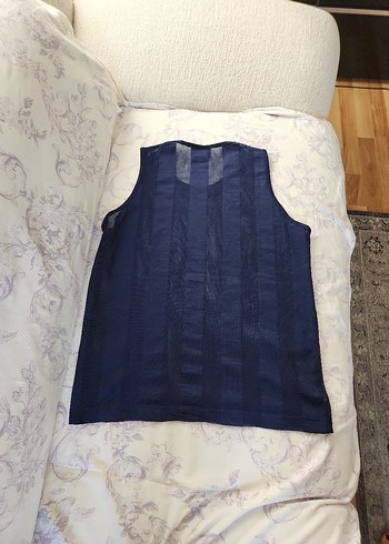 Lacivert Spor Baskılı Erkek Kolsuz Tişört - Görsel 2