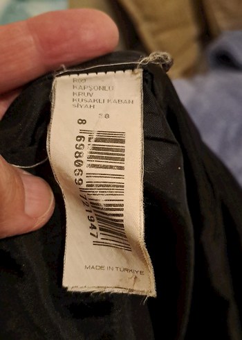 Çift Düğmeli Siyah Kaban - Görsel 10