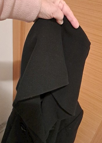 Çift Düğmeli Siyah Kaban - Görsel 8