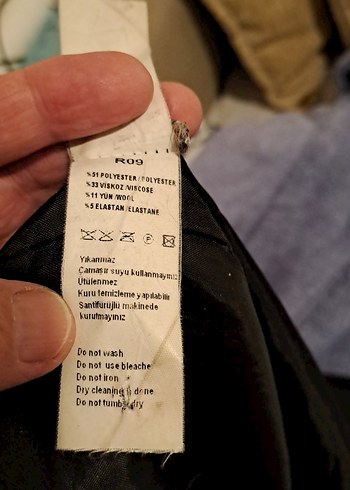 Çift Düğmeli Siyah Kaban - Görsel 11