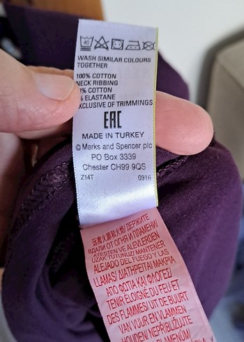 Mor Siyah pamuklu Kısa Kollu Tişört - Görsel 6