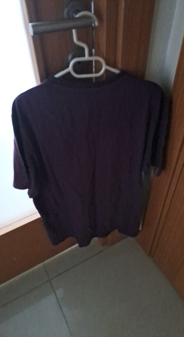 Mor Siyah pamuklu Kısa Kollu Tişört - Görsel 4