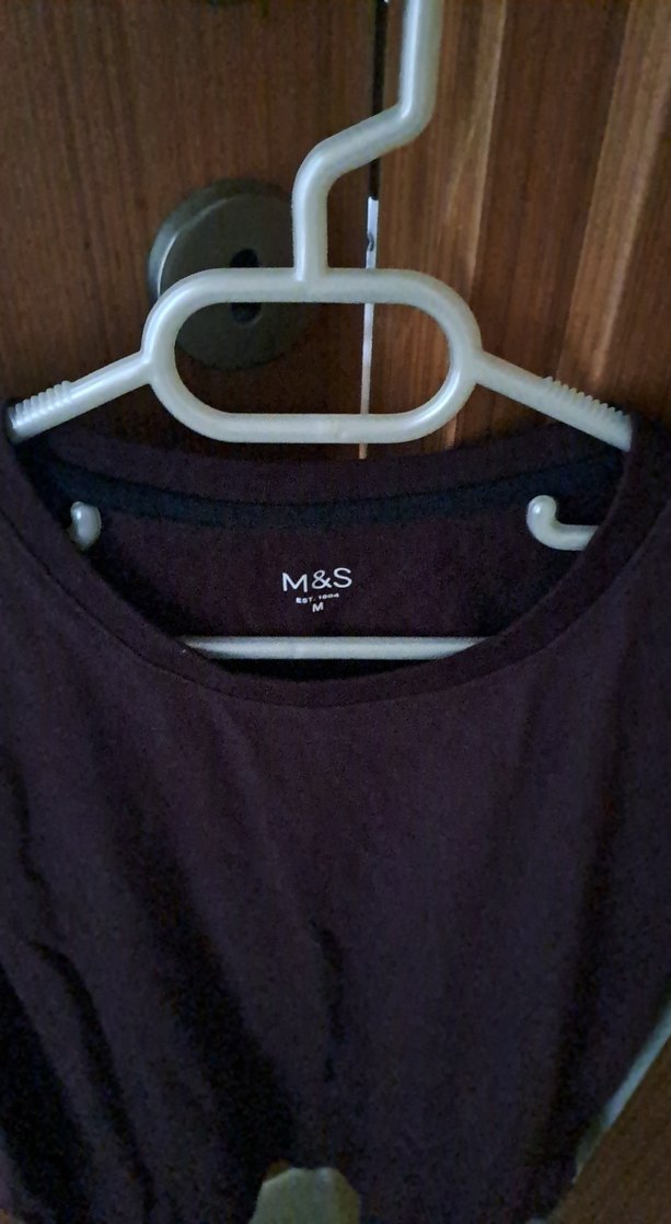 Mor Siyah pamuklu Kısa Kollu Tişört - Görsel 2