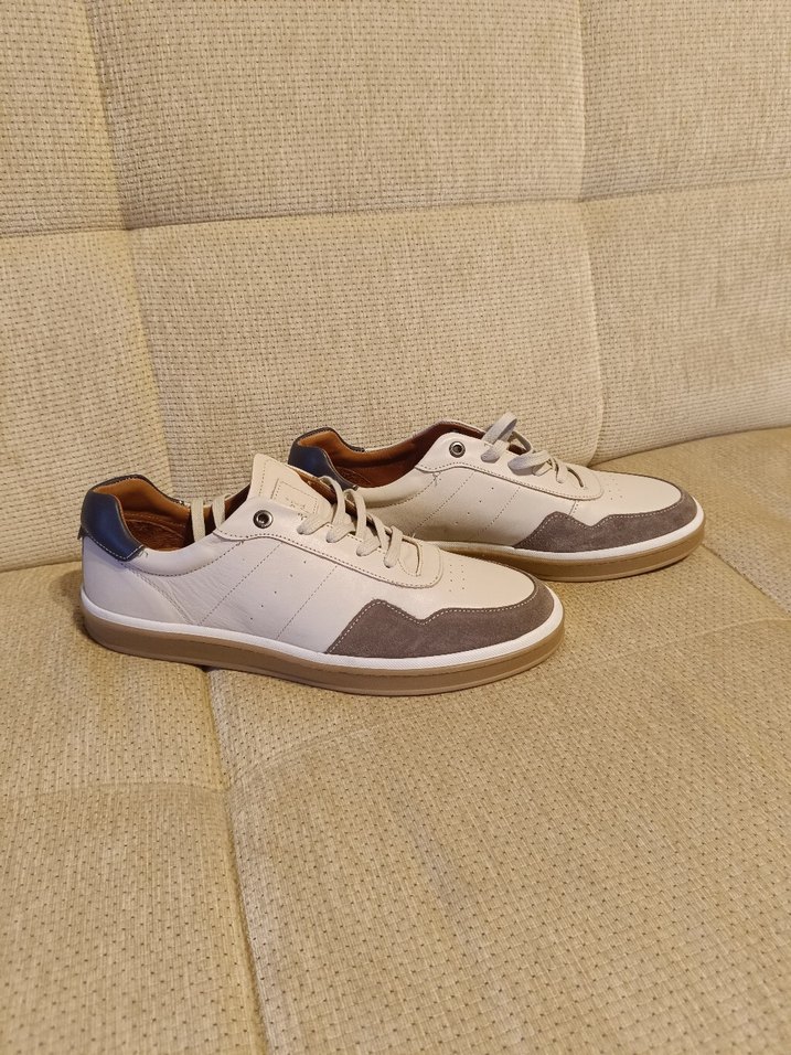 Gri Detaylı Beyaz Erkek Süet Spor Ayakkabı - Görsel 2