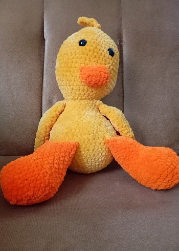 Sarı ve Turuncu Peluş Oyuncak Ördek - Görsel 4