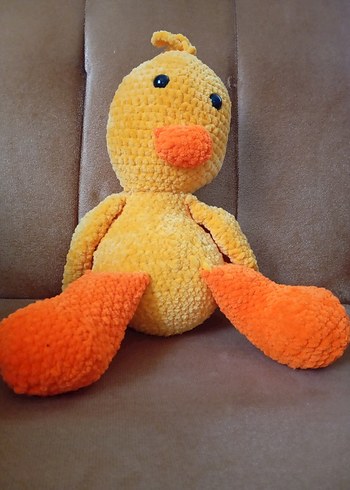 Sarı ve Turuncu Peluş Oyuncak Ördek - Görsel 3