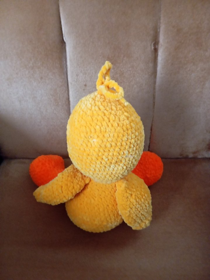 Sarı ve Turuncu Peluş Oyuncak Ördek - Görsel 5