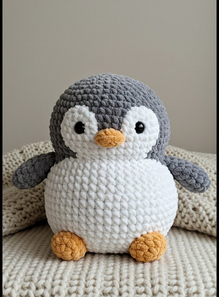 Gri Penguen Peluş Oyuncak - Görsel 2