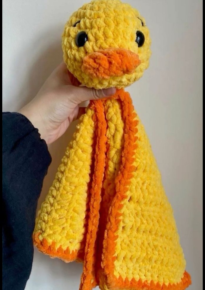 Sarı ve turuncu yumuşak oyuncak ördek - Görsel 2