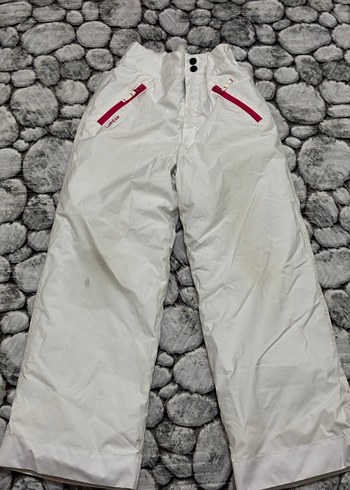 Kız çocuk Beyaz Kayak Pantolonu, Fermuarlı, Bol Kesim - Görsel 4