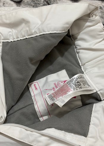 Kız çocuk Beyaz Kayak Pantolonu, Fermuarlı, Bol Kesim - Görsel 2