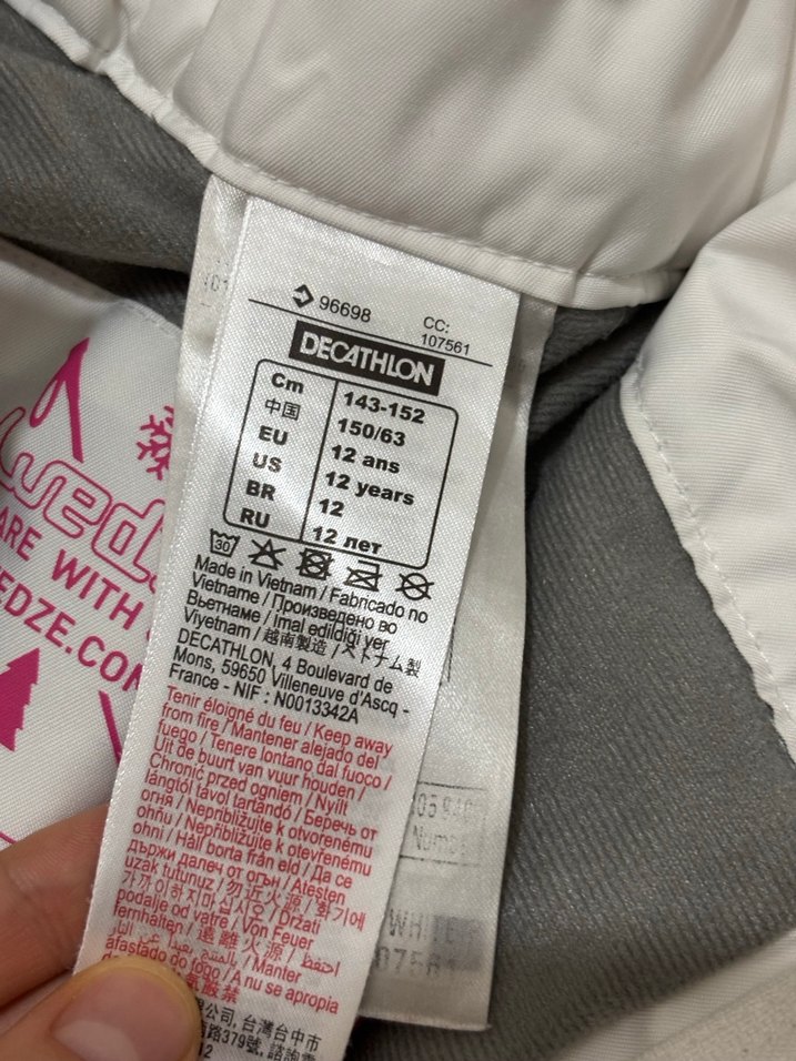 Kız çocuk Beyaz Kayak Pantolonu, Fermuarlı, Bol Kesim - Görsel 3