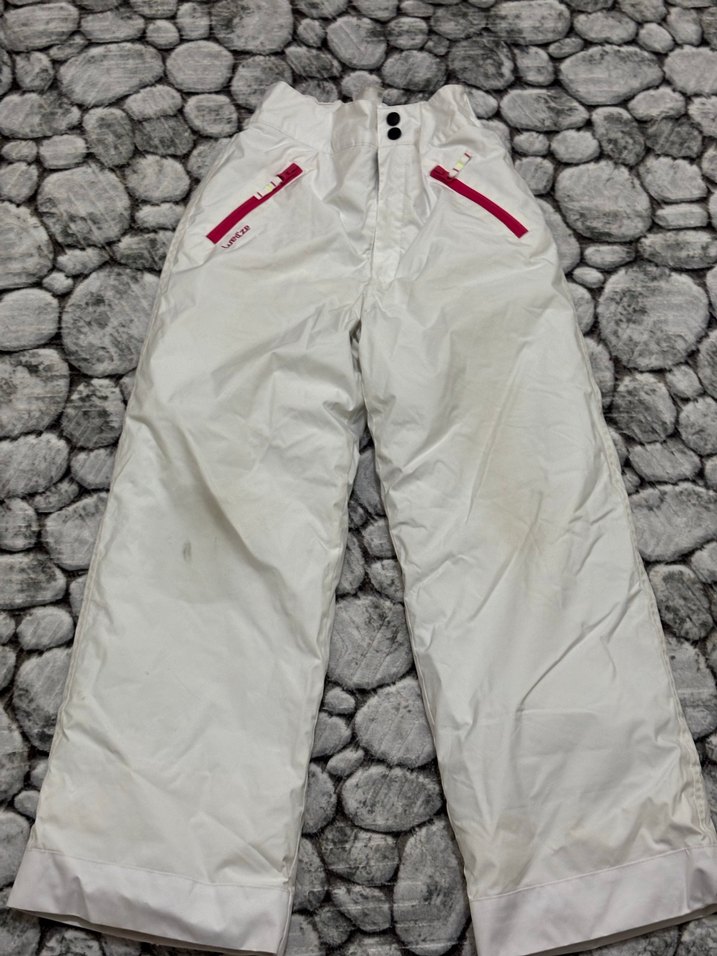 Kız çocuk Beyaz Kayak Pantolonu, Fermuarlı, Bol Kesim - Görsel 4