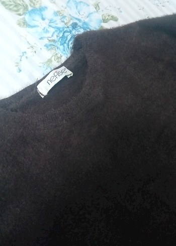 Düğmeli Kahverengi Uzun Kollu Kadın Kazak - Görsel 3