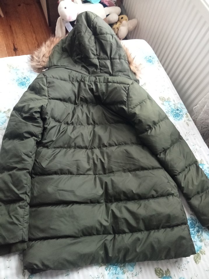 Koyu Yeşil Kadın Midi Kaban - Görsel 4