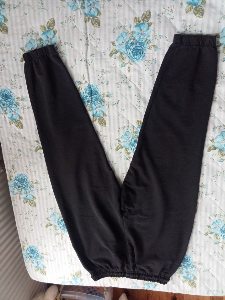 Siyah Rahat Kesim Kadın Eşofman Altı - Görsel 2