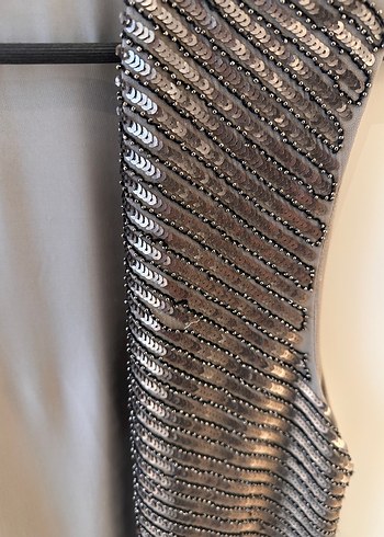 Gri Midi Drapeli Kadın Yelek - Görsel 3