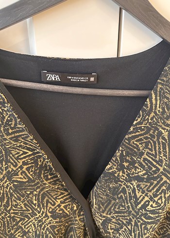 Altın Renkli Yılan Desenli Mini Elbise - Görsel 2