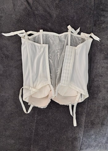 Nakışlı Beyaz Bohem Midi Sütyen - Görsel 2