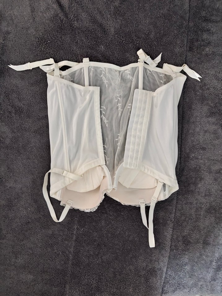 Nakışlı Beyaz Bohem Midi Sütyen - Görsel 2