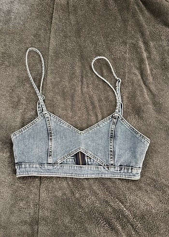 Kot Kumaşlı V Yakalı Askılı Büstiyer - Görsel 2