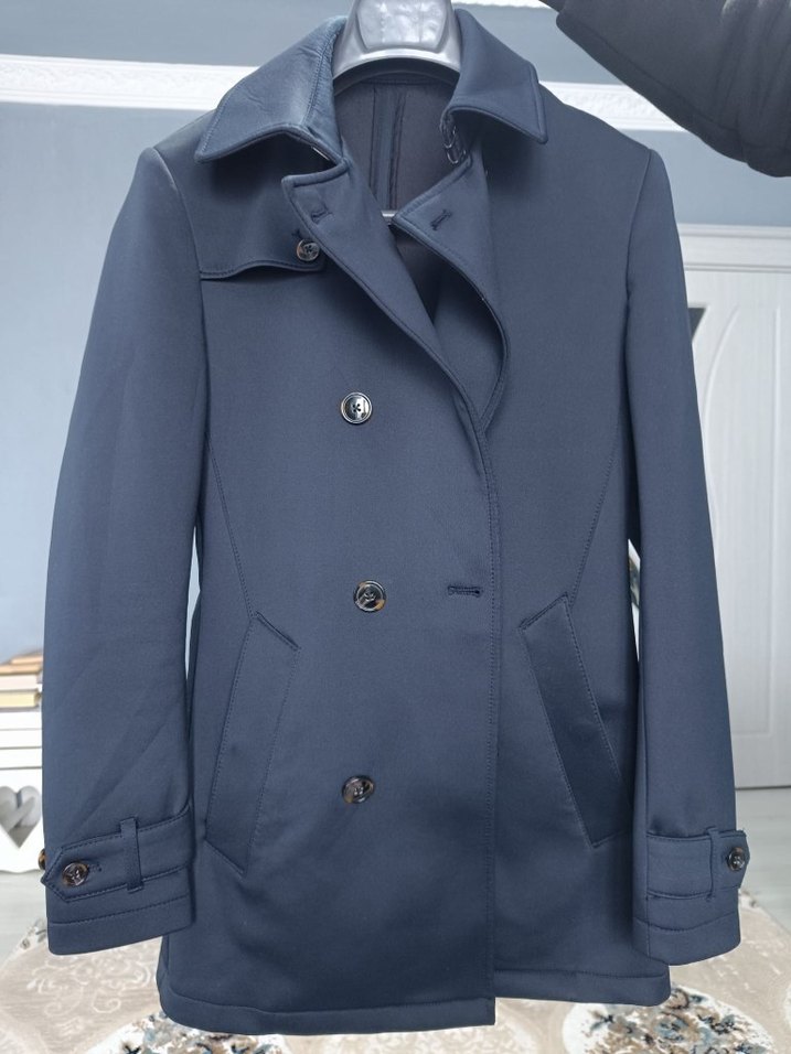 Düğmeli Erkek Midi Boy Mavi Kaban kruvaze - Görsel 2