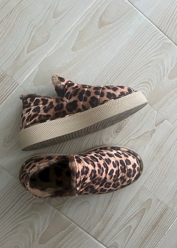 Leopar Desenli Platform Kadın Spor Ayakkabı - Görsel 3