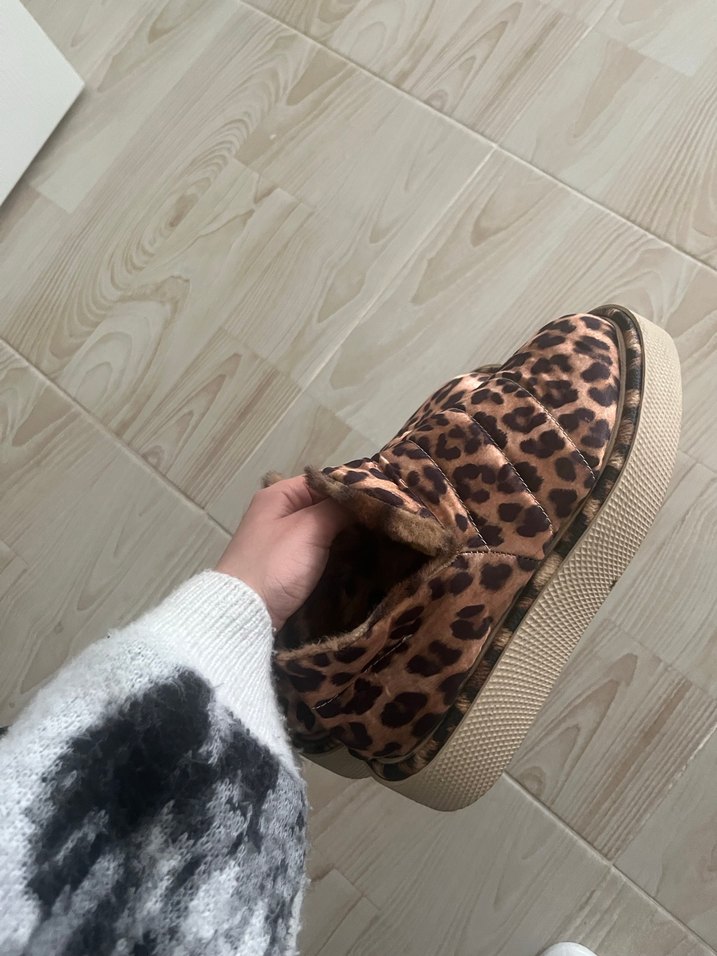 Leopar Desenli Platform Kadın Spor Ayakkabı - Görsel 2