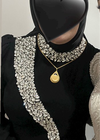 Drapeli Siyah Uzun Abiye Elbise - Görsel 3