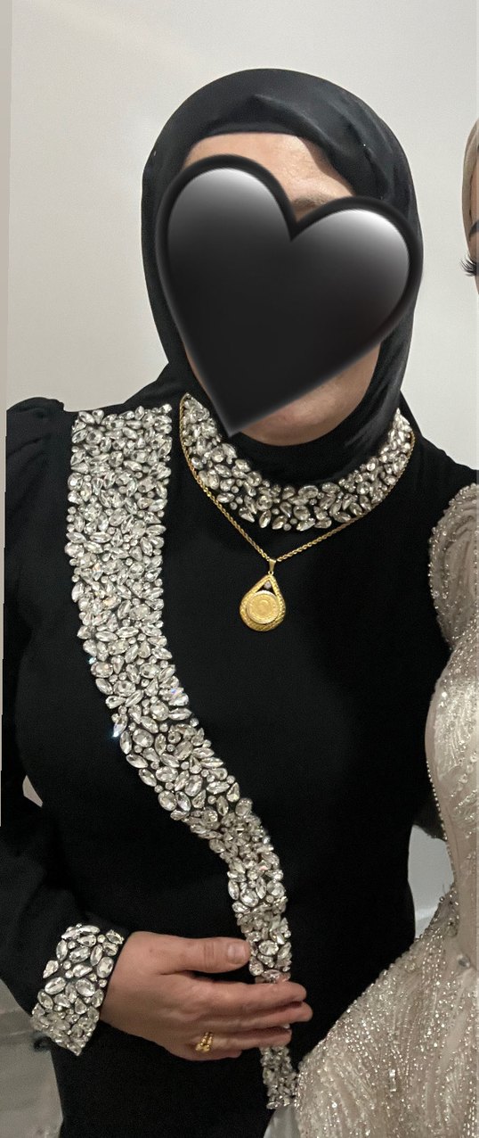 Drapeli Siyah Uzun Abiye Elbise - Görsel 3