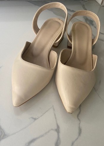 Bej Minimalist Stiletto Topuklu Kadın Ayakkabı - Görsel 2