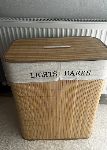 Bölmeli Bej Çamaşır Sepeti - Görsel 2