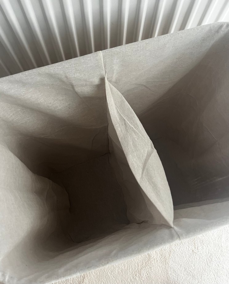 Bölmeli Bej Çamaşır Sepeti - Görsel 4