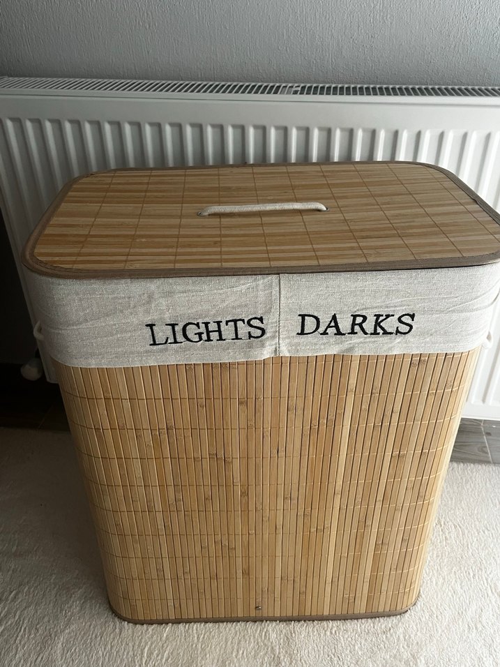 Bölmeli Bej Çamaşır Sepeti - Görsel 2