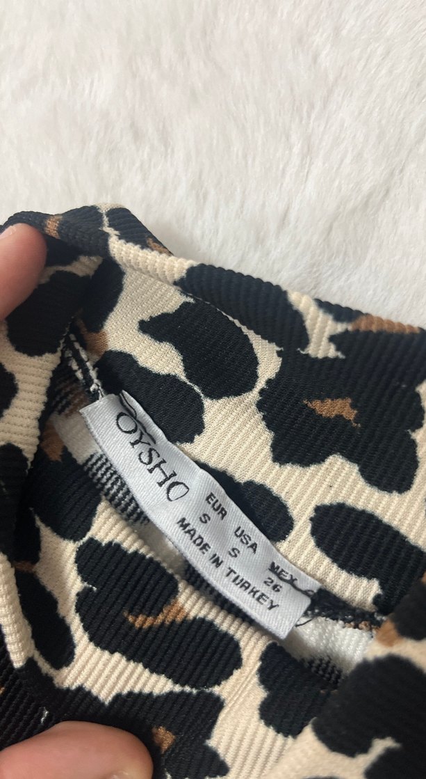 Kahverengi Zebra Desenli Crop Takım - Görsel 4