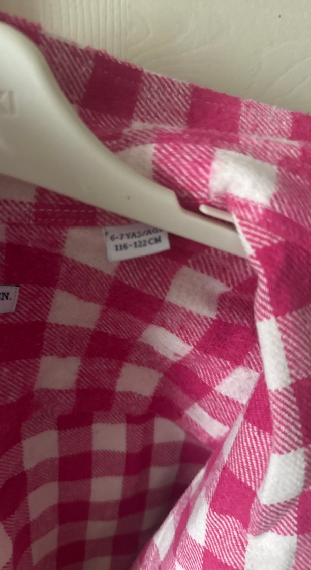 Pembe Ekose Desenli Kız çocuk Kışlık Gömlek - Görsel 3