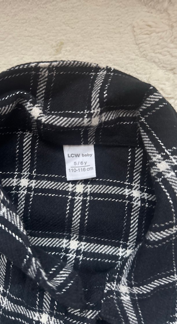 Kız Çocuk Simli Ekose gömlek - Görsel 2