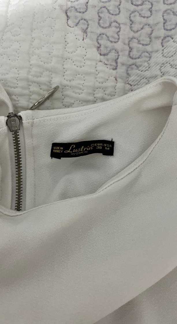 Beyaz Kolsuz Halter Yaka Crop Top - Görsel 2