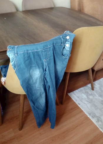 Kadın Mavi Kot Tulum, Rahat Kalıp, Askılı - Görsel 6