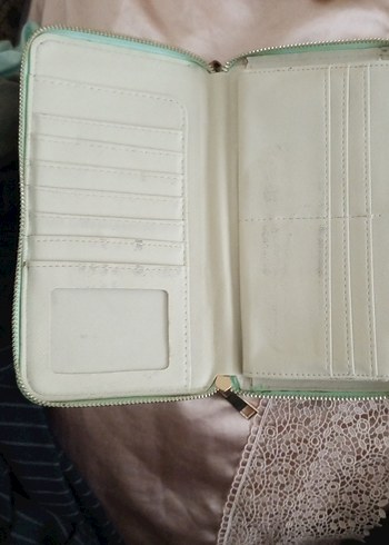 Yeşil Deri Fermuarlı Kadın Portföy Cüzdan - Görsel 3